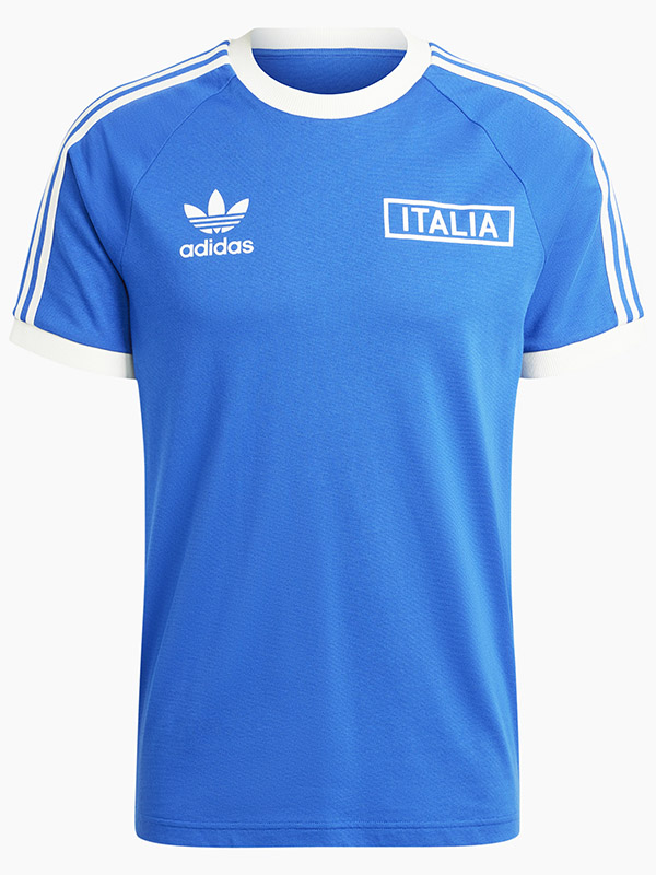 Italy adicolor classics 3 streifen jersey uniforme da calcio da uomo royal blue kit da calcio maglia sportiva 2023-2024